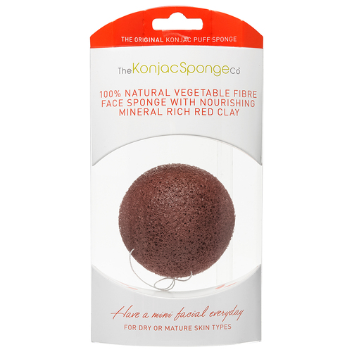 Konjac Sponge Premium Facial Puff with French Red Clay
