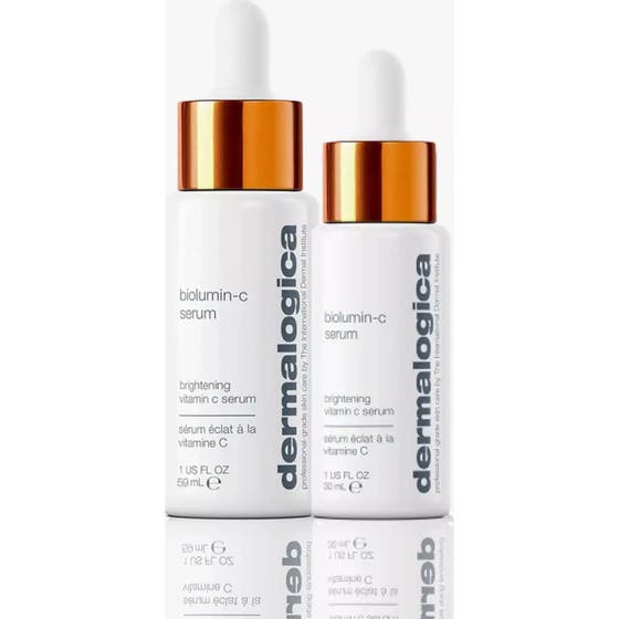 Dermalogica Biolumin-C Serum 30 ml lystergivande dermalogica vitamin c serum i vita flaskor med orangea detaljer.
