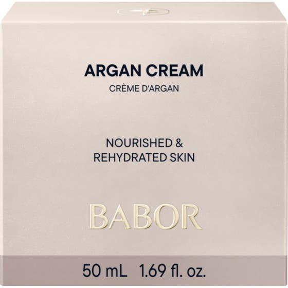 Babor Argan Cream 50 ml lyxig och naturlig återfuktande ansiktskräm i vit kartongförpackning