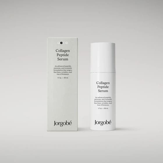 Jorgobé Multi-Peptide Filler Serum 50 ml rynkreducerande filler serum med peptider i vit flaska och ytterkartong