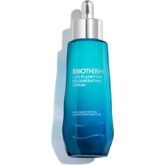 Biotherm Life Plankton Regenerating Serum 50 ml antiaging serum för komplett hudvård i en blå glasflaska med silverpipett