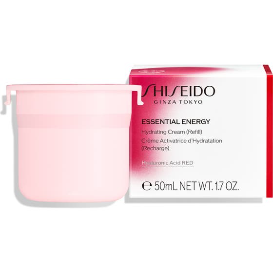 Shiseido Essential Energy Hydrating Cream 50 ml energigivande återfuktande refillkräm i ljusrosa behållare