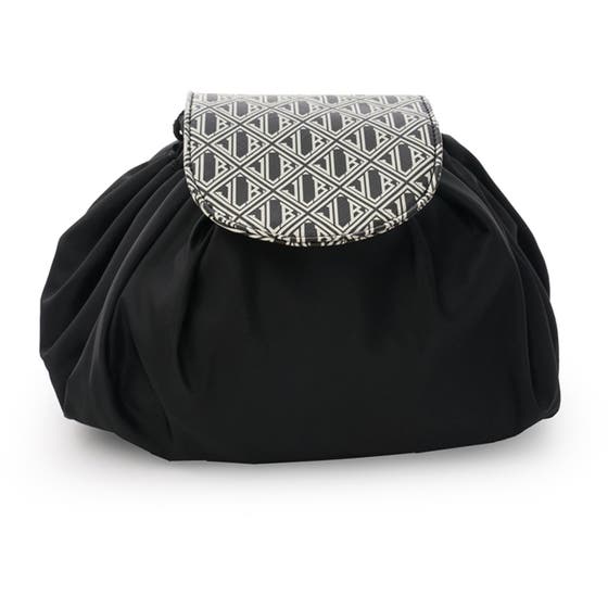 JLB Round Drawstring Bag M Black-White