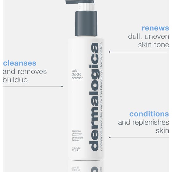 Dermalogica Daily Glycolic Cleanser 150 ml daglig glykolsyra rengöring för jämn hudton där gel pumpas ut i handen.