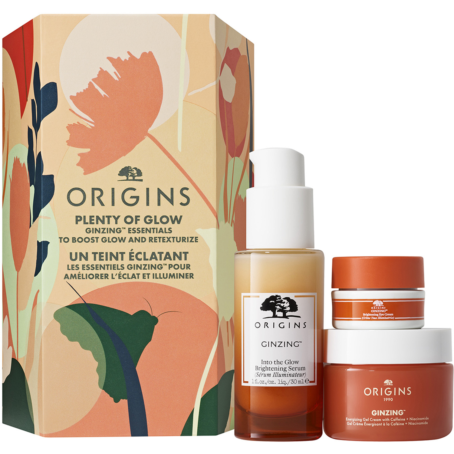 Origins Ginzing Essentials To Boost Glow And Retexturize 30+30+5 ml