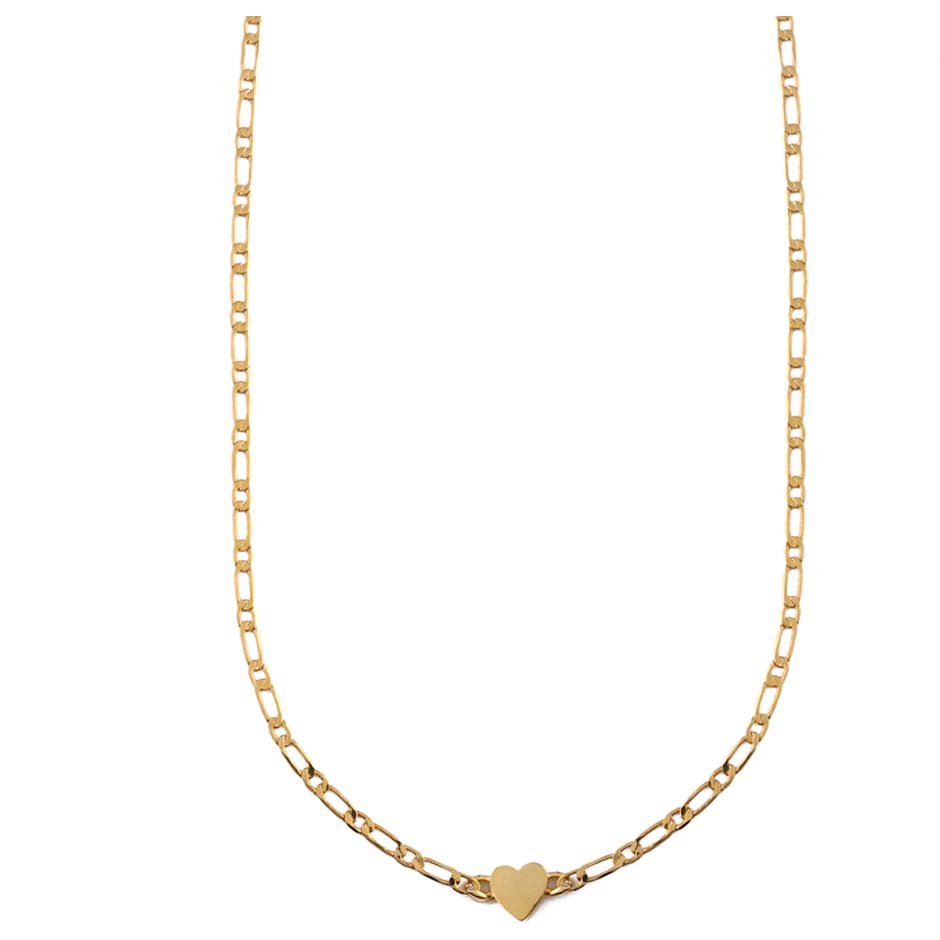 Heart Figaro Chain Collar Necklace