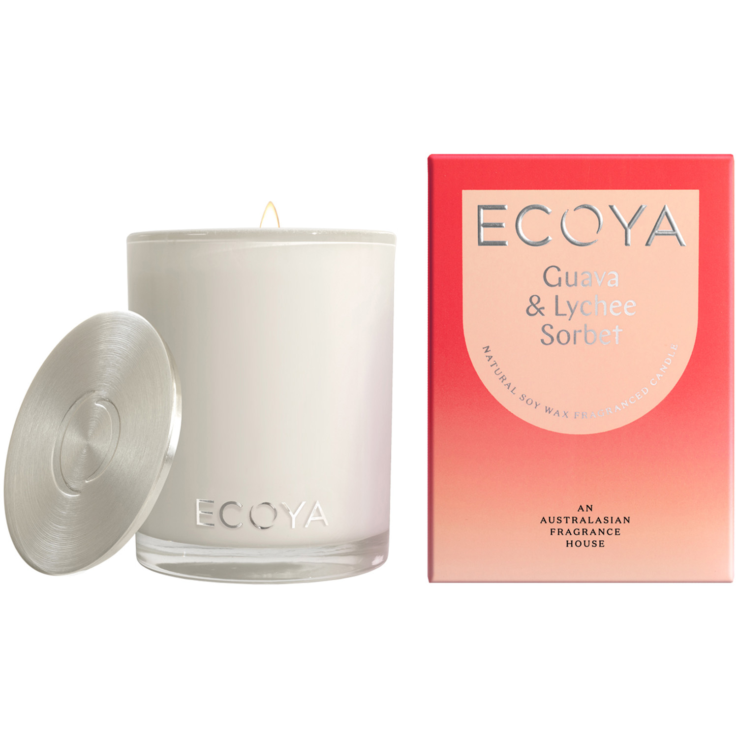 Ecoya Guava Lychee Candle 400 gr 80t brennetid 400 g