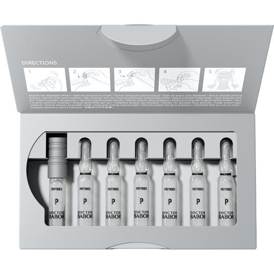 Babor DOC Rejuvenation Ampoule Serum 14 ml i en öppen förpackning med sju glasampuller och instruktioner.