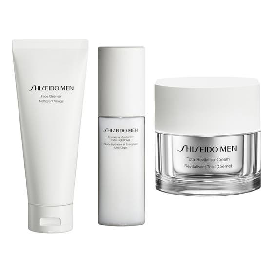Energistart - Shiseidos 3-stegs Morgonrutin för Män som Vill Vakna Huden