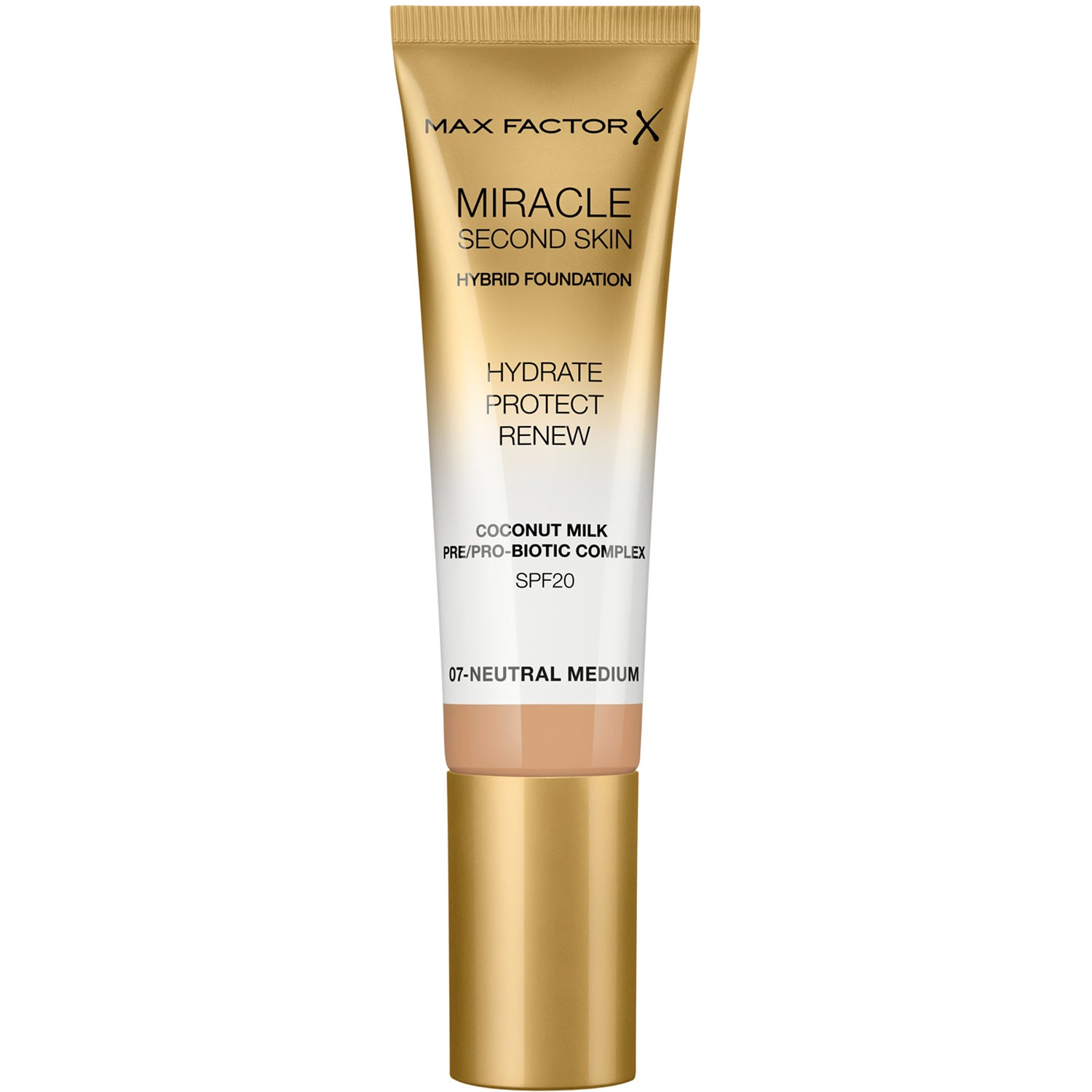 Max Factor Miracle Second Skin Hybrid Foundation 007 Neutr Medium - 33 ml