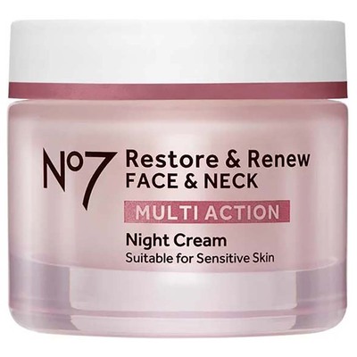No7 Restore & Renew Multi Action Night Cream for Wrinkles, Firmness