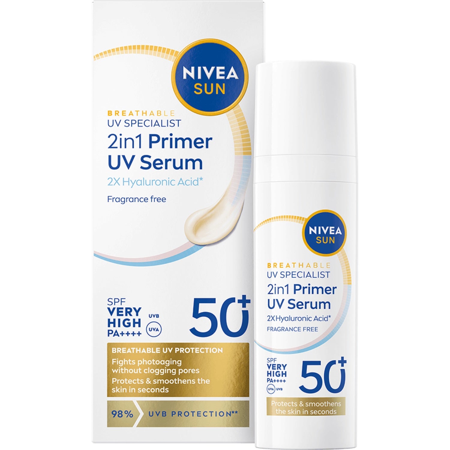 Nivea NIVEA Sun UV Face 2in1 Daily Serum SPF50+ 30 ml parfym