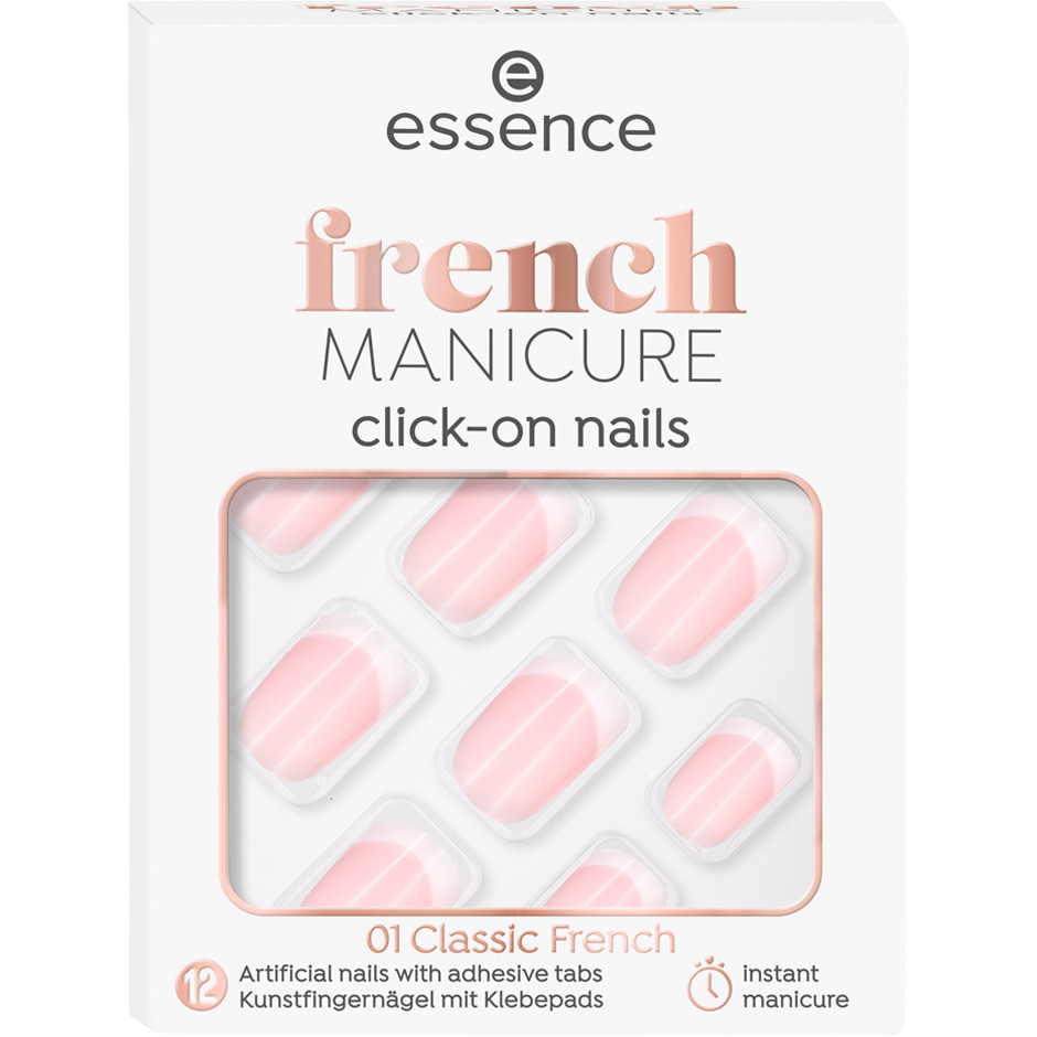 French Manicure Click-on Nails,  essence Lösnaglar