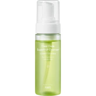 Purito Clear Code Superfruit Cleanser 150 ml ansiktsrengöring med fruktextrakt för fet hy i grön flaska med pump.