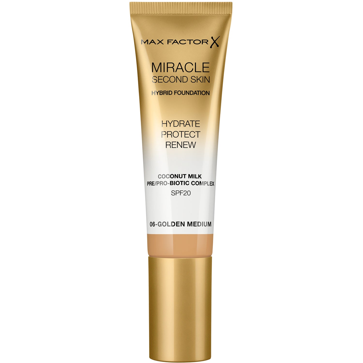 Max Factor Miracle Second Skin Hybrid Foundation 006 Gold Medium - ml 33