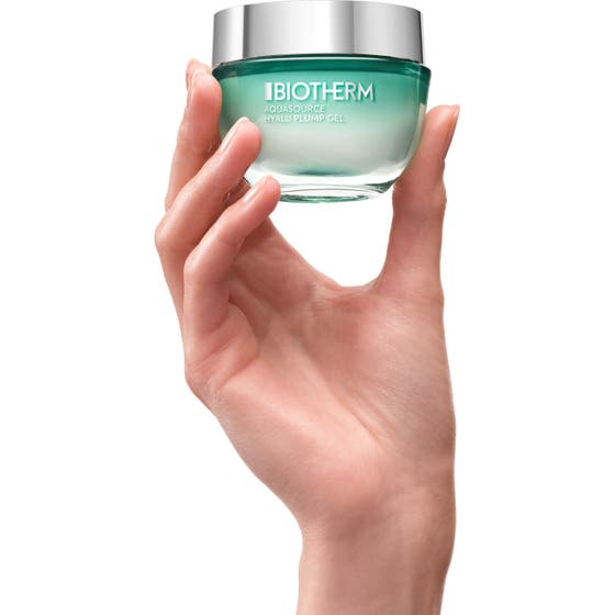 Biotherm Aquasource Hyalu Plump Gel 50 ml återfuktande ansiktsgel i burk som steg 3 i en hudvårdsrutin