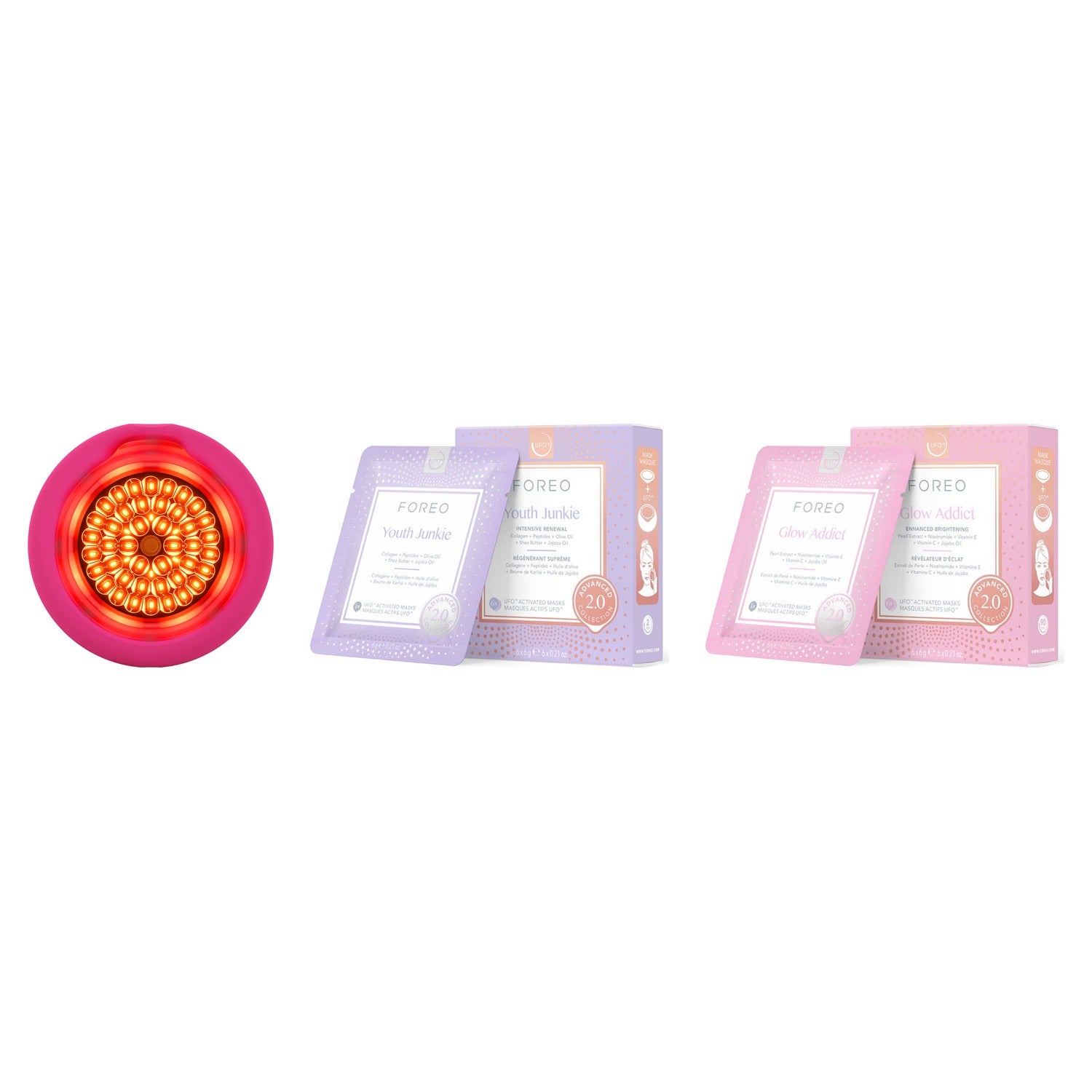 Foreo FOREO LED Mask Ritual Starter Set Device & 12 Masks (Youth Junkie & Glow Addict) parfym