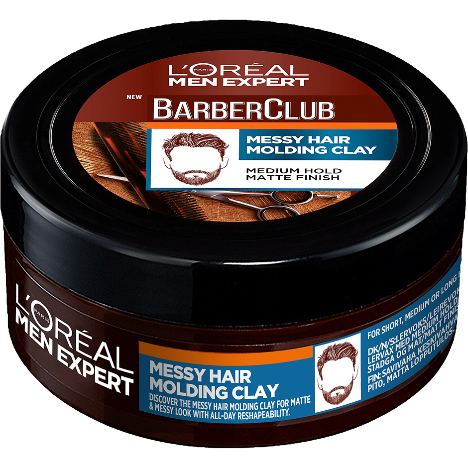 Men Expert Barber Club Messy Hair Molding Clay, 75 ml L'Oréal Paris Hårvax & Styling för män