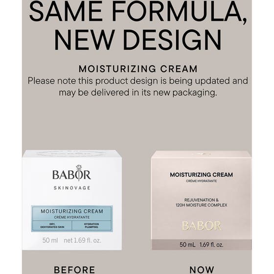 Babor Moisturizing Cream 50 ml återfuktande dagkräm som ger intensiv fukt visas med en närbild på en rosa blomma