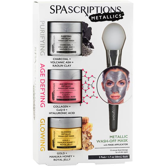 Purifying Glowing Metallic Wash-Off Masks