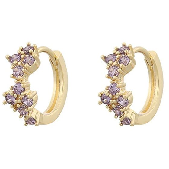 London ring ear gold/purple