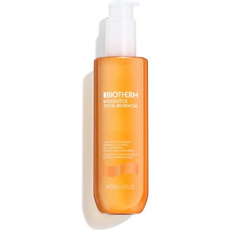 Biotherm Biosource Total Renew Oil 200 ml anti-pollution rengöringsolja ansikte i genomskinlig flaska med orange olja.