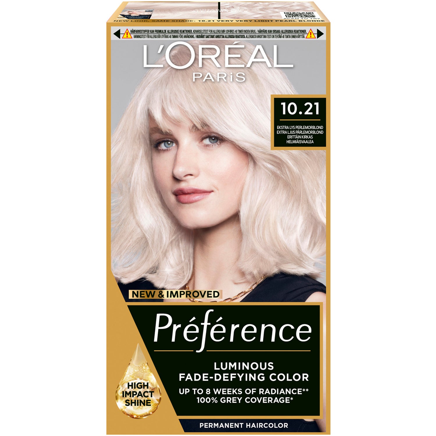 L'Oréal Paris Récital Préférence 10.21 Stockholm Extra Ljus Pärlemorsblond 1 pcs