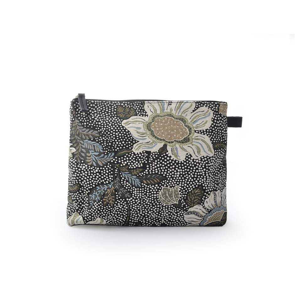 Ceannis Cosmetic Medium Flower Linen Black 23x19x6 cm pcs 1