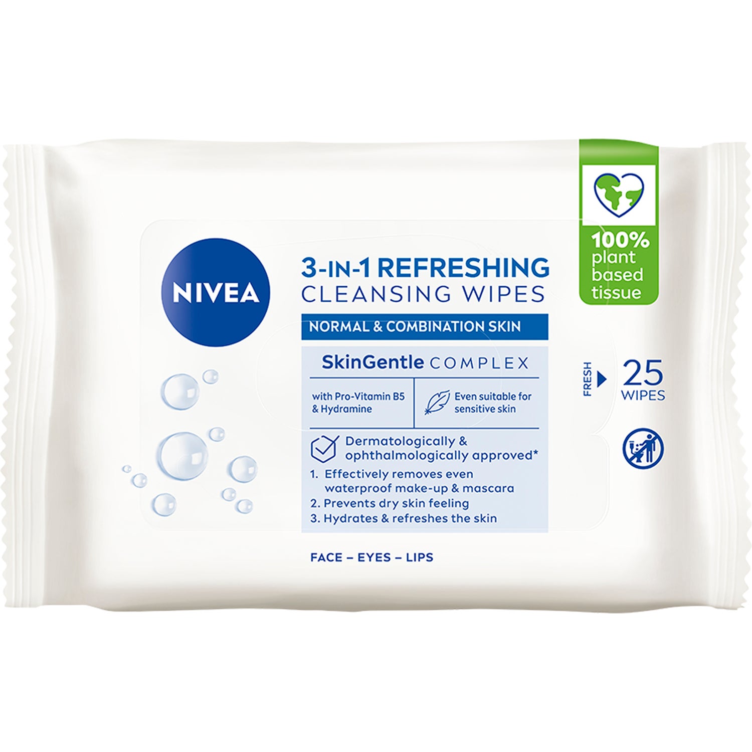 Daily Essentials Normal Skin, Refreshing Cleansing Wipes 25st Nivea Ansiktsrengöring