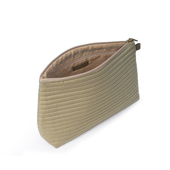 Cosmetic L Taupe Soft Quilted Stripes