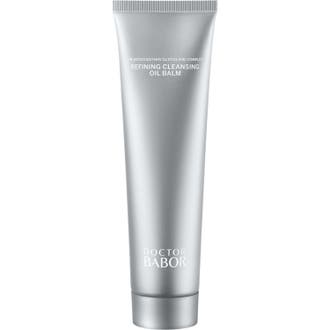 Doctor Babor Refining Cleansing Oil Balm antioxidant komplex rengöring med astaxanthin i en matt silvrig tub.
