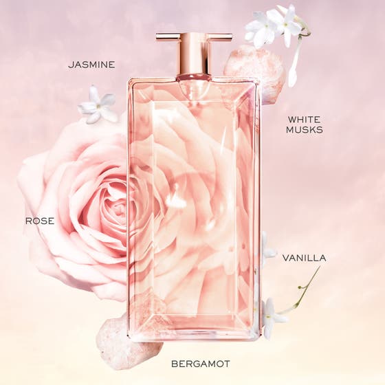 Lancôme Idôle 50 ml blommig elegant parfym i tunn flaska med doftnoter av ros jasmin och bergamott