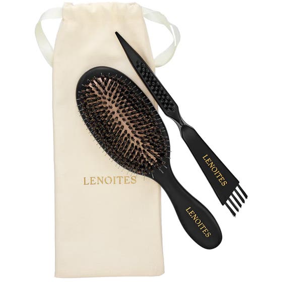 Wild Boar Hair Brush with Cleaning Tool