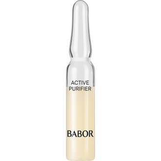 Babor Active Purifier 2 ml babor ampuller active purifier mot finnar i en genomskinlig glasampull med ljus vätska.
