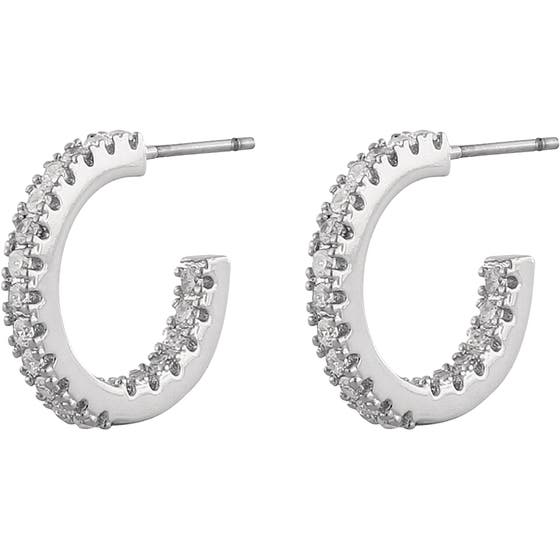 Clementine Small Ring Ear Silver Clear