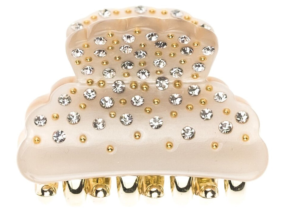 Dark Crystal Hair Clip Claw With Swarovski Crystals Small Sand 4 Cm pcs 1