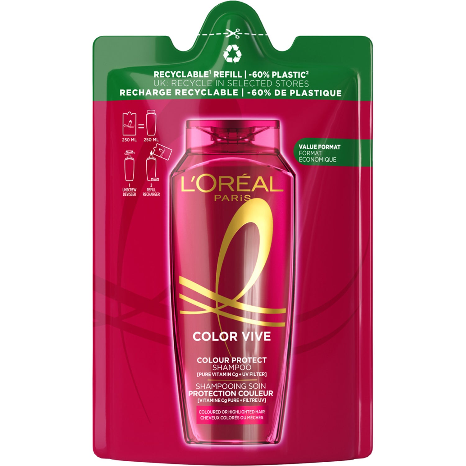 L'Oréal Paris Elvital Color Vive Shampoo Refill For Coloured Hair 250 ml