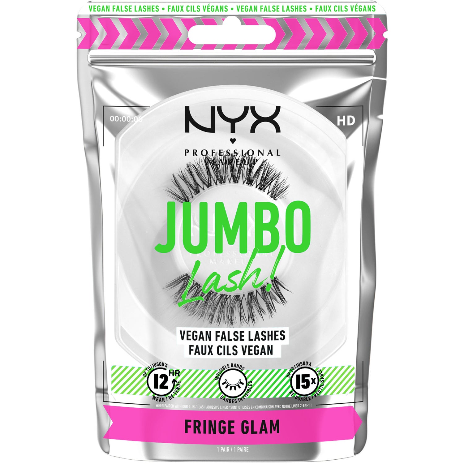 NYX Professional Makeup Jumbo Lash! Vegan False Lashes Fringe Glam 04 - 1 pcs