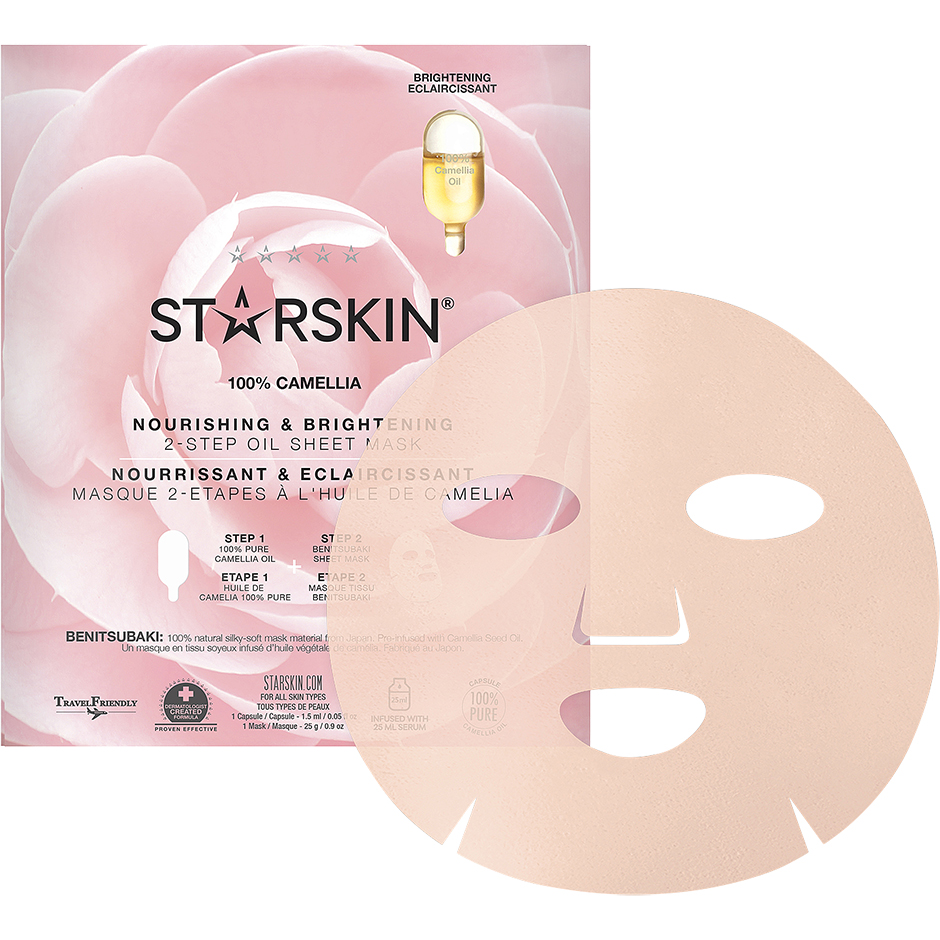 Starskin 100% Camellia Nourishing & Brightening 2-Step Oil Sheet Mask - 25 g