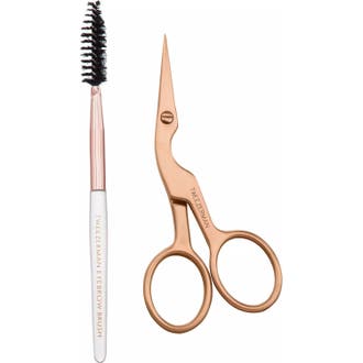 Retail Rose Gold Brow Shaping Scissors & Brush