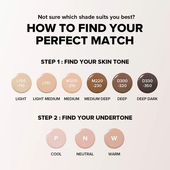 Beauty of Joseon Daily Tinted Fluid Sunscreen 50 ml färgkarta som visar nyanser och undertoner för ansiktet