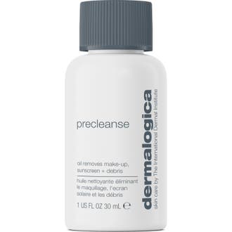 Dermalogica Precleanse 30 ml djuprengörande olja som tar bort smink i en vit flaska med grått räfflat lock