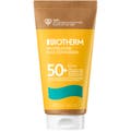 Biotherm Waterlover Face Sunscreen 50 ml anti age solkräm spf50 i gul miljövänlig tub med bruna detaljer.