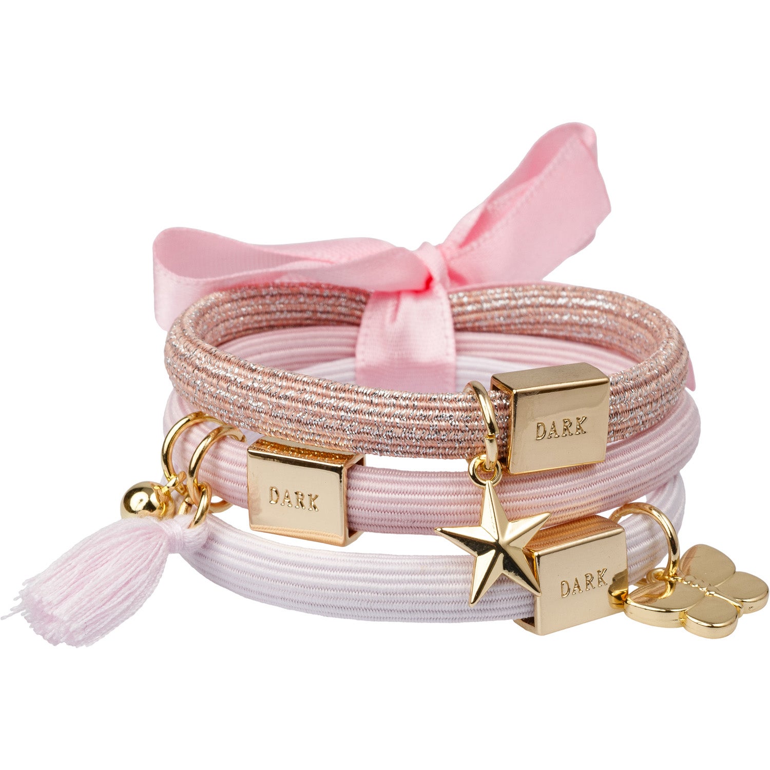 Dark Dark Hair Ties Charm Combo Cotton Candy W/Gold - 3 pcs parfym