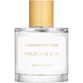Zarkoperfume Molécule C-18 The Beach 100 ml Eau de Parfum i genomskinlig glasflaska med guldkork och vit etikett