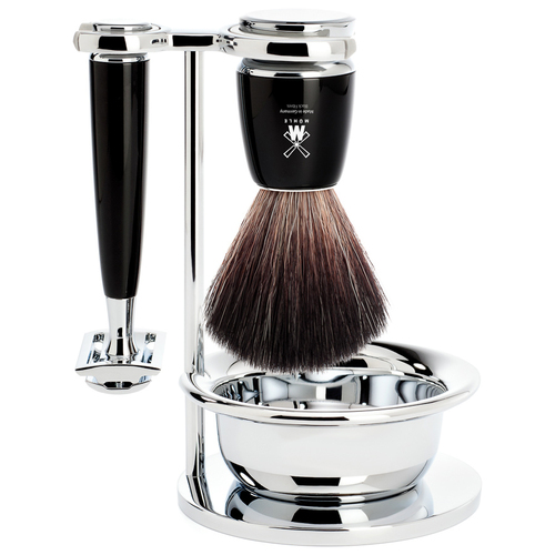 MÜHLE Rytmo Shave Set, Synthetic Fibre Resin Black With Bowl