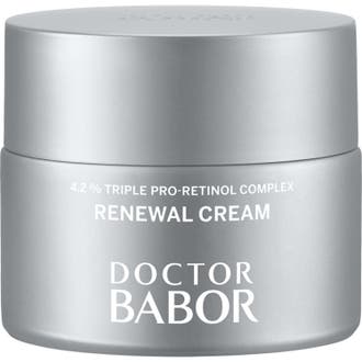 Doctor Babor Triple Pro-Retinol Renewal Cream anti-aging retinol kräm för hudföryngring i elegant silverfärgad burk