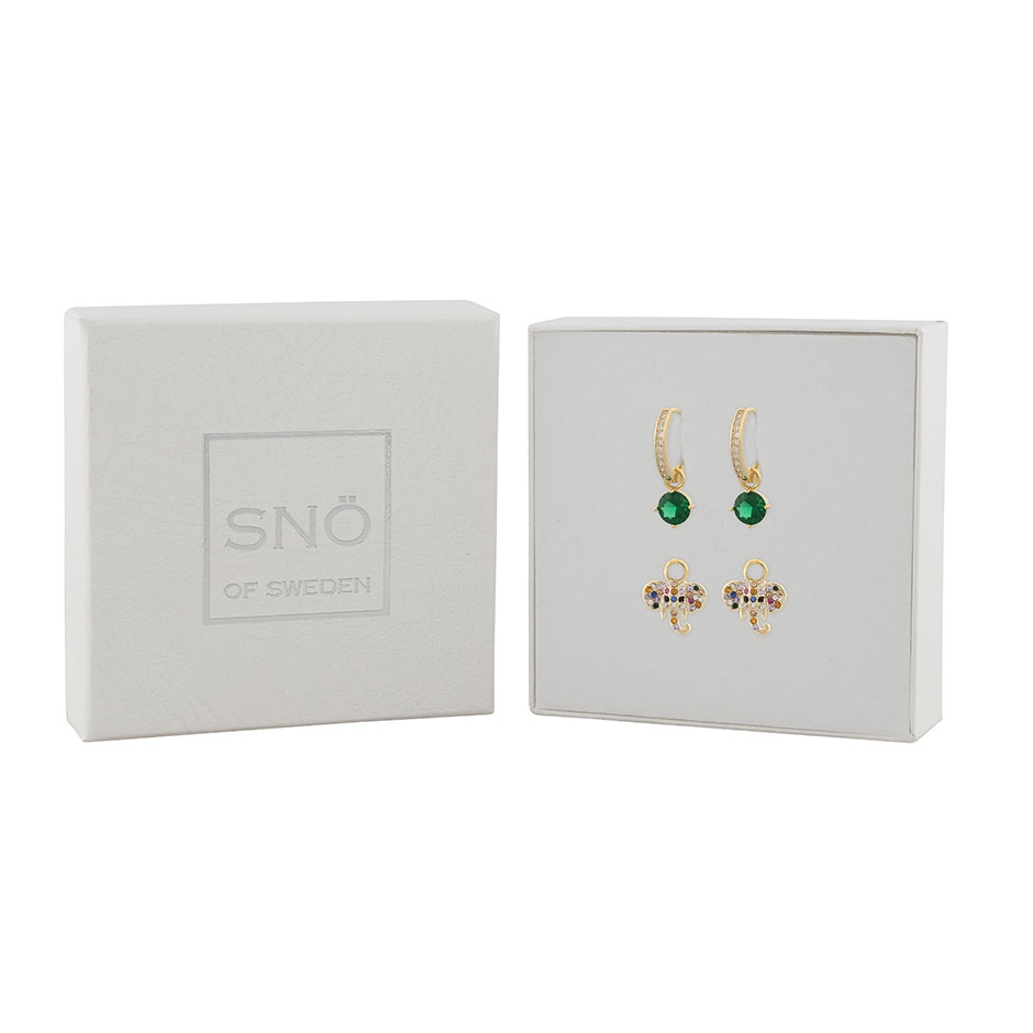 Mix set elephant gold/mix green