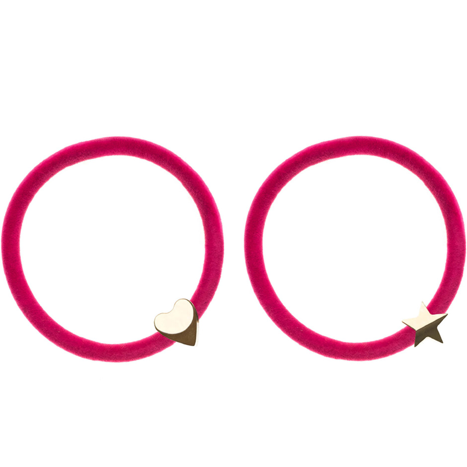 Dark 2 Pk Velvet Hair Tie Pink pcs 1