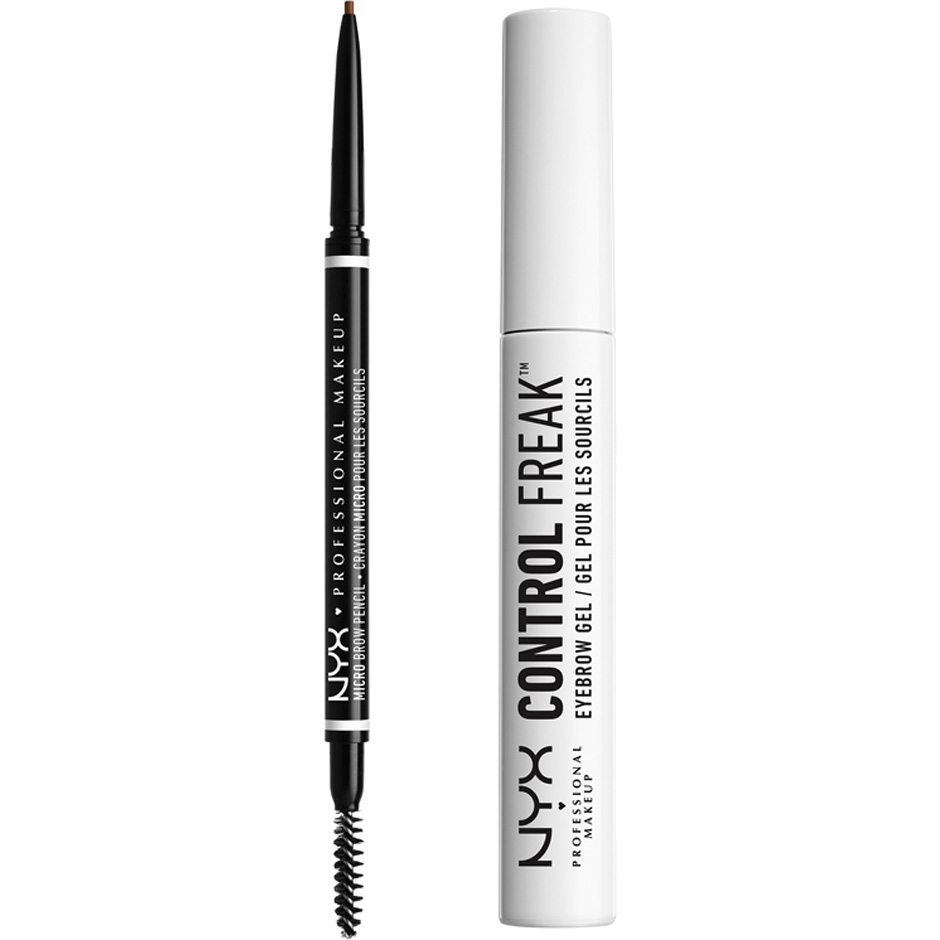 Micro Brow Pencil Ash Brown + Control Freak Eyebrow Gel,  NYX Professional Makeup Makeup Set